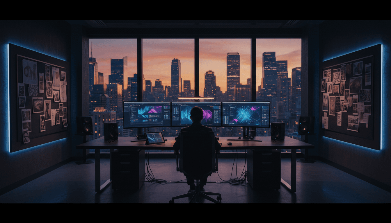 Creative studio workspace in Claymont with animation and design tools
